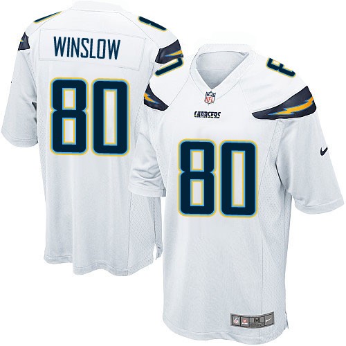 Men's Game Kellen Winslow Nike Jersey White Road - #80 NFL Los Angeles Chargers
